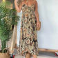 🔥Beperkte tijd 50% korting💕Dames Sexy Spaghetti Bandjes Bloemenprint Lange Jurk