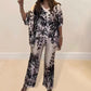 Dames Casual Botanische Print 2-Delige Set