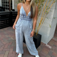 Zomerpromotie voor nieuwe producten 49% korting🔥Dames jumpsuit van denim met diepe V-hals