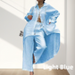 Trendy tweedelige damesoutfit in effen kleur met shirt met lange mouwen en broek