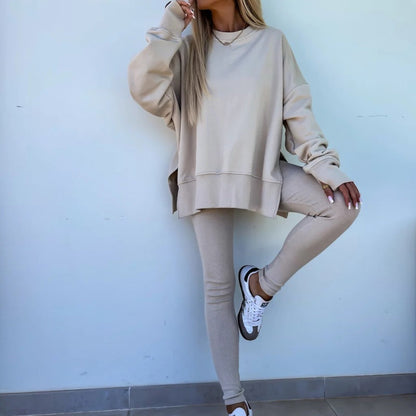 Casual 2-Delige Lounge Set met Oversized Sweater en Legging