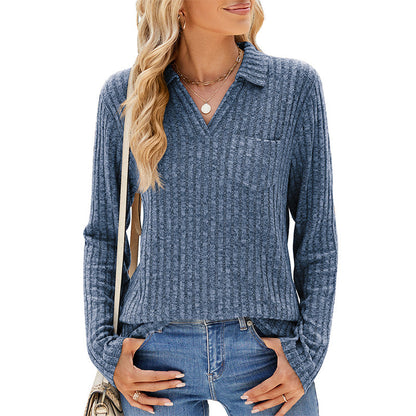 🔥Nieuw product🔥Dames V-hals trui met kraag