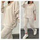 Nieuwe productpromotie 42% korting🔥Dames Trendy Effen Tweedelige Set Top & Broek
