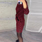 💥Uitverkoop 49% korting💕Vintage Diamond Plaid Slim Fit Hip Wrap Jurk