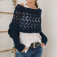 💥Vrouwen Gebreide Poncho Met Uitsnijdingen