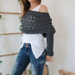 💥Vrouwen Gebreide Poncho Met Uitsnijdingen