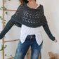 💥Vrouwen Gebreide Poncho Met Uitsnijdingen