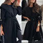 Trendy lange jas met capuchon en strikceintuur voor dames