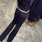 Set van casual chique top met lange mouwen en rechte broek voor dames