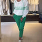 Gestreepte hoodie en broek voor dames