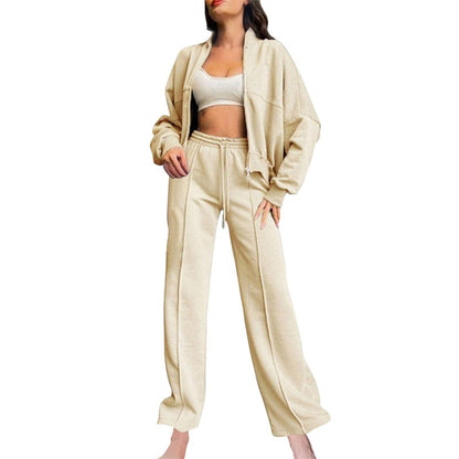 🍂Herfstkorting 53%🍂Dames Lange Mouw Rits Jas Trekkoord Joggingbroek 2-delige Sets