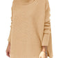 Dames Turtleneck Oversized Hem Brei Pullover Trui