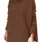 Dames Turtleneck Oversized Hem Brei Pullover Trui