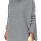 Dames Turtleneck Oversized Hem Brei Pullover Trui