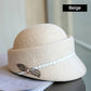 ❄️Herfst en winter parel boren bloem holle top wol tweed Britse retro baretten👒