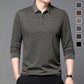 Heren zakelijk casual revers lange mouw T-shirt