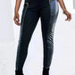 Nepleren broek met contrasterende afwerking en rits
