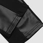 Nepleren broek met contrasterende afwerking en rits