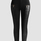 Nepleren broek met contrasterende afwerking en rits