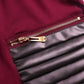 Nepleren broek met contrasterende afwerking en rits