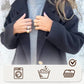Dames lange mouw tweed revers jas