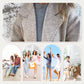 Dames lange mouw tweed revers jas
