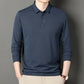 Heren T-shirt met lange mouwen en reverskraag