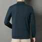 Heren T-shirt met lange mouwen en reverskraag