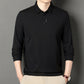 Heren T-shirt met lange mouwen en reverskraag