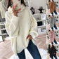 Dames Oversized Coltrui Effen Kleur Gebreide Trui