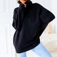 Dames Oversized Coltrui Effen Kleur Gebreide Trui