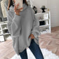 Dames Oversized Coltrui Effen Kleur Gebreide Trui