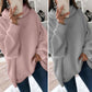 Dames Oversized Coltrui Effen Kleur Gebreide Trui