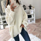 Dames Oversized Coltrui Effen Kleur Gebreide Trui
