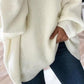Dames Oversized Coltrui Effen Kleur Gebreide Trui