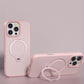 Matte Magnetische Telefoonhoes met Draaibare Houder voor iPhone 13-16 Serie