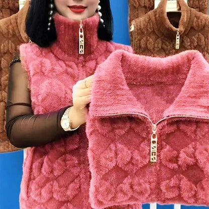 Dames Modieuze Mouwloos Warm Nepbont Wintervest