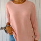 Dames Casual Lange Mouwen Effen Kleur Knop T-Shirt