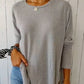 Dames Casual Lange Mouwen Effen Kleur Knop T-Shirt