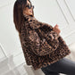 🔥🖤Vroege Black Friday-uitverkoop: 50% KORTING🖤🔥Dames Fluffy korte jas met luipaardprint
