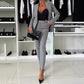 🥳Elegante blazer met lange mouwen en aansluitende broek voor dames met twee rijen knopen💃