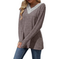 Dames Kant V-hals Losse Pasvorm Pullover Shirt