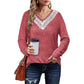 Dames Kant V-hals Losse Pasvorm Pullover Shirt