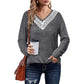Dames Kant V-hals Losse Pasvorm Pullover Shirt