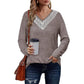 Dames Kant V-hals Losse Pasvorm Pullover Shirt