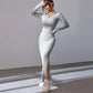 V-hals Bodycon Gebreide Jurk