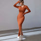 V-hals Bodycon Gebreide Jurk
