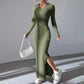 V-hals Bodycon Gebreide Jurk