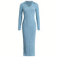 V-hals Bodycon Gebreide Jurk