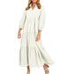 Vrouwen Plus Size Casual Revers Lange Jurk